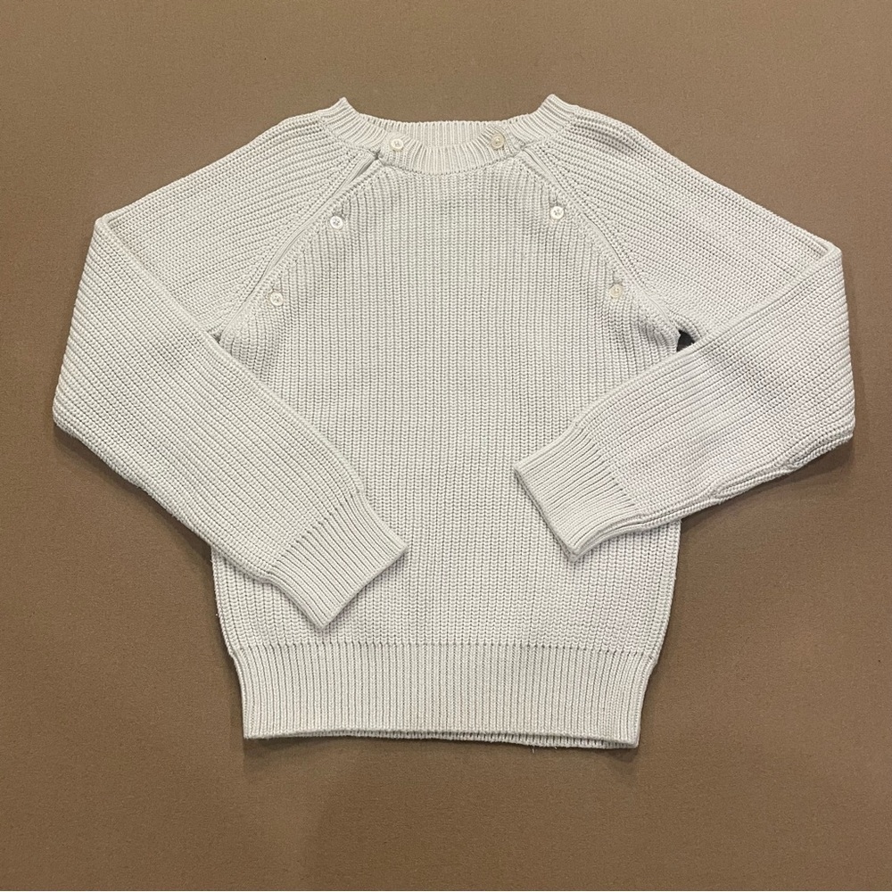 Olive Juice Shoulder Button Detail Sweater Cream/Off-White Sweater Girls Size M